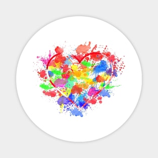 Water colour splash heart Magnet